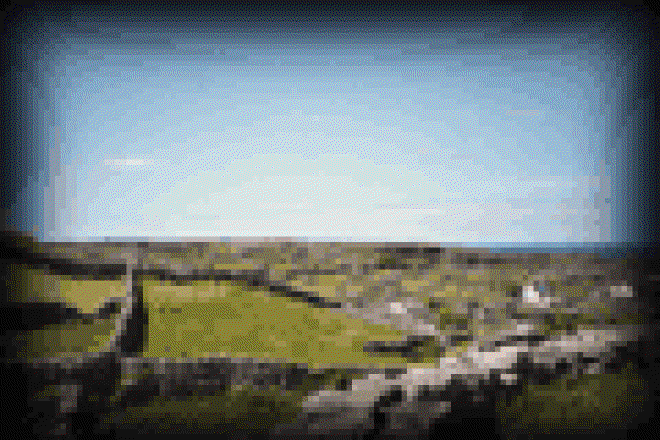Stone walls across the Inishmore countryside